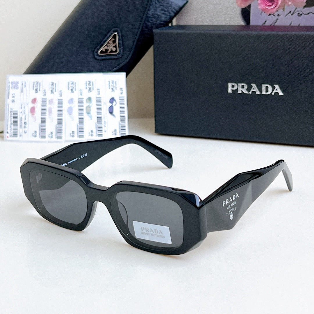 2024 Triangle logo rectangular cut anti-glare sunglasses