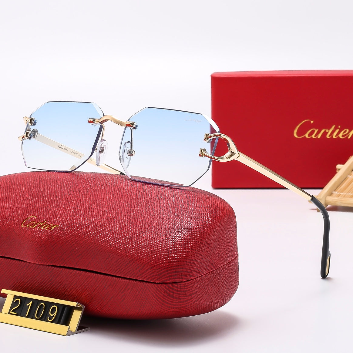 2024 5 ColorsFashion Frameless Sunglasses2109