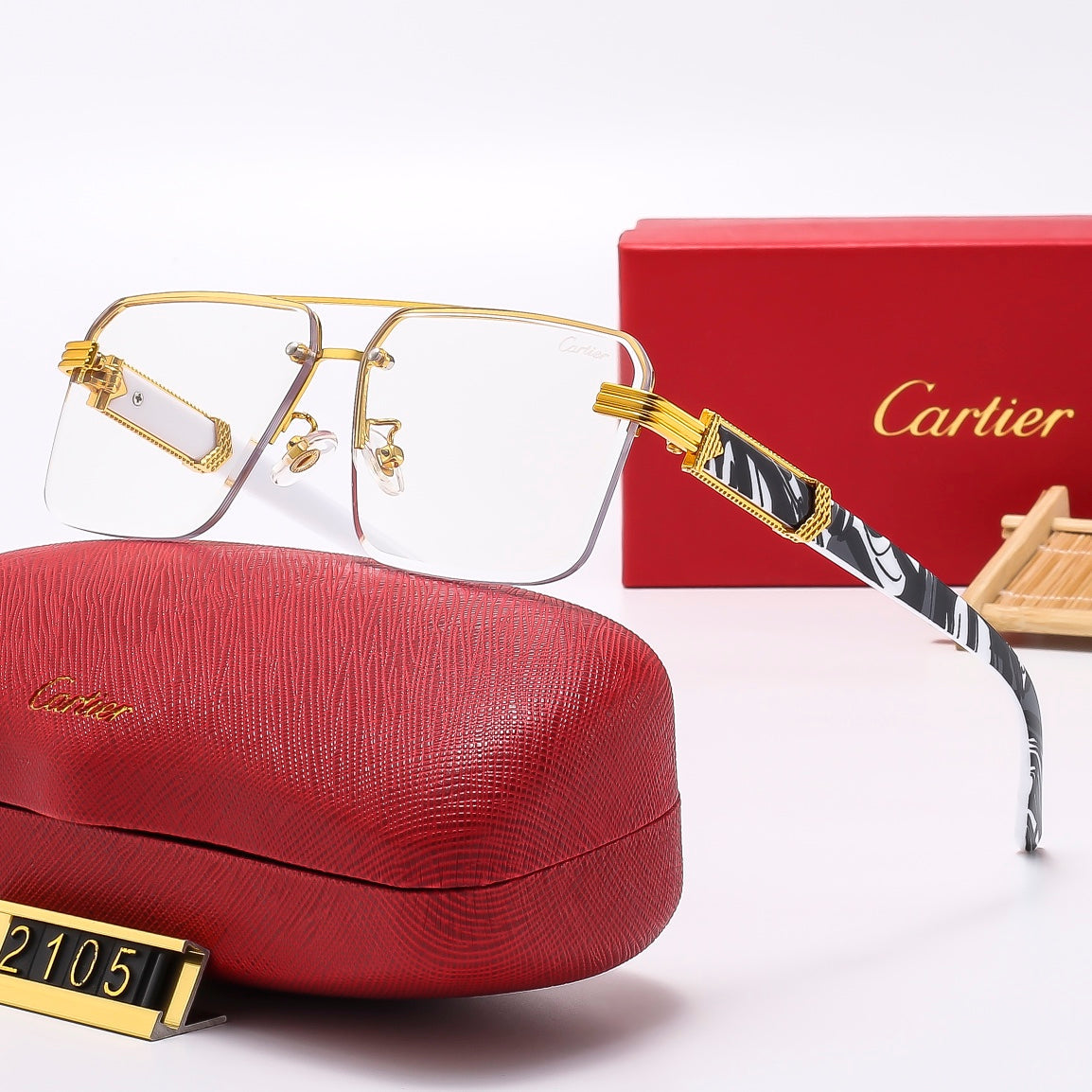 2026 Square stylish frameless sunglasses 2105