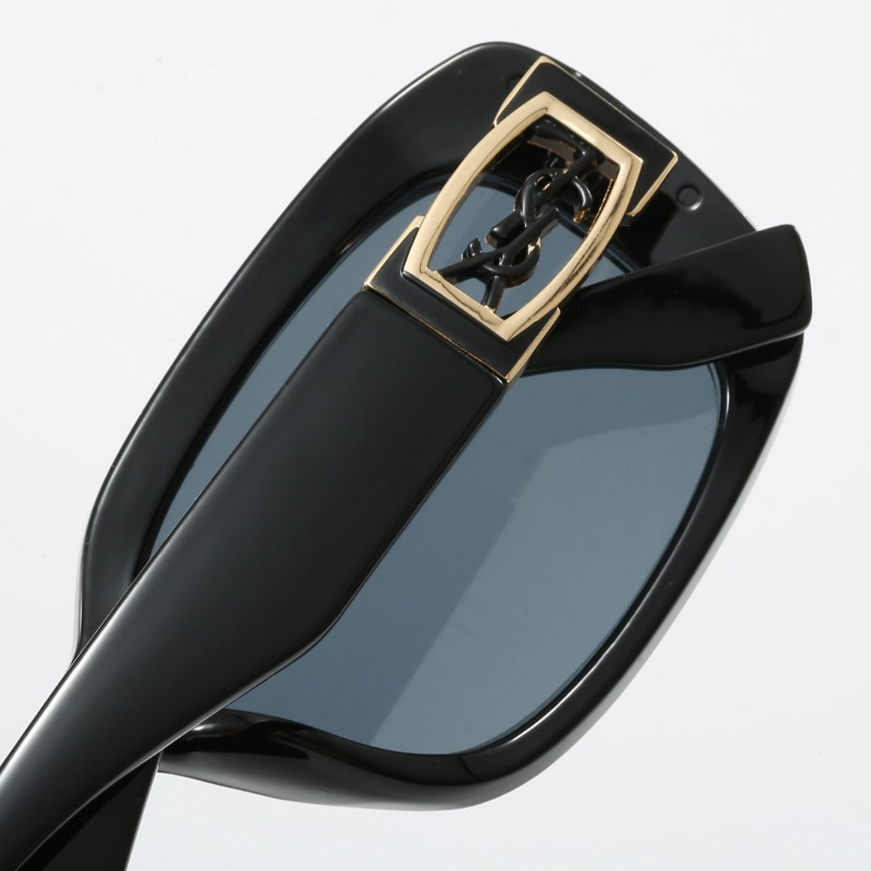 2026 Retro Black Logo Engraved Sunglasses