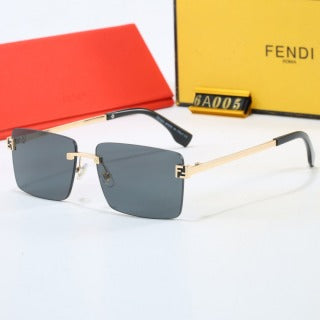 2026 Half-frame metal gradient sunglasses