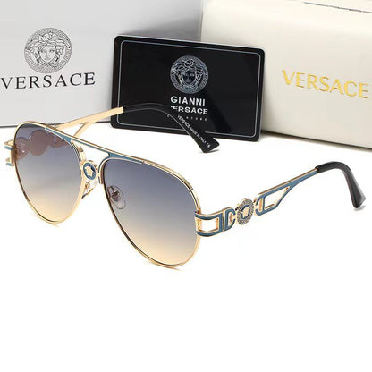 2026 Retro Emblem Metal Double Bridge Sunglasses