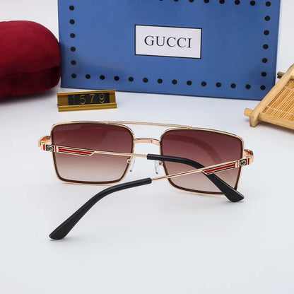 2026 Stylish Striped Metal Frame Sunglasses