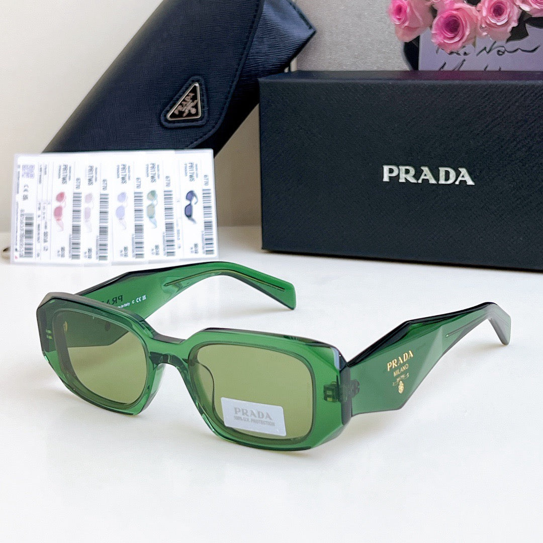 2024 Triangle logo rectangular cut anti-glare sunglasses