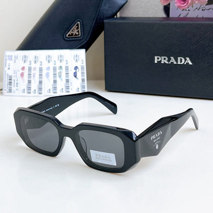 2024 Triangle logo rectangular cut anti-glare sunglasses
