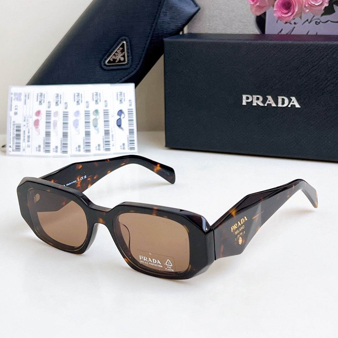 2024 Triangle logo rectangular cut anti-glare sunglasses