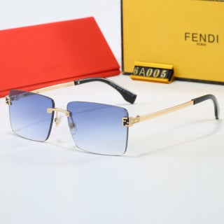 2026 Half-frame metal gradient sunglasses