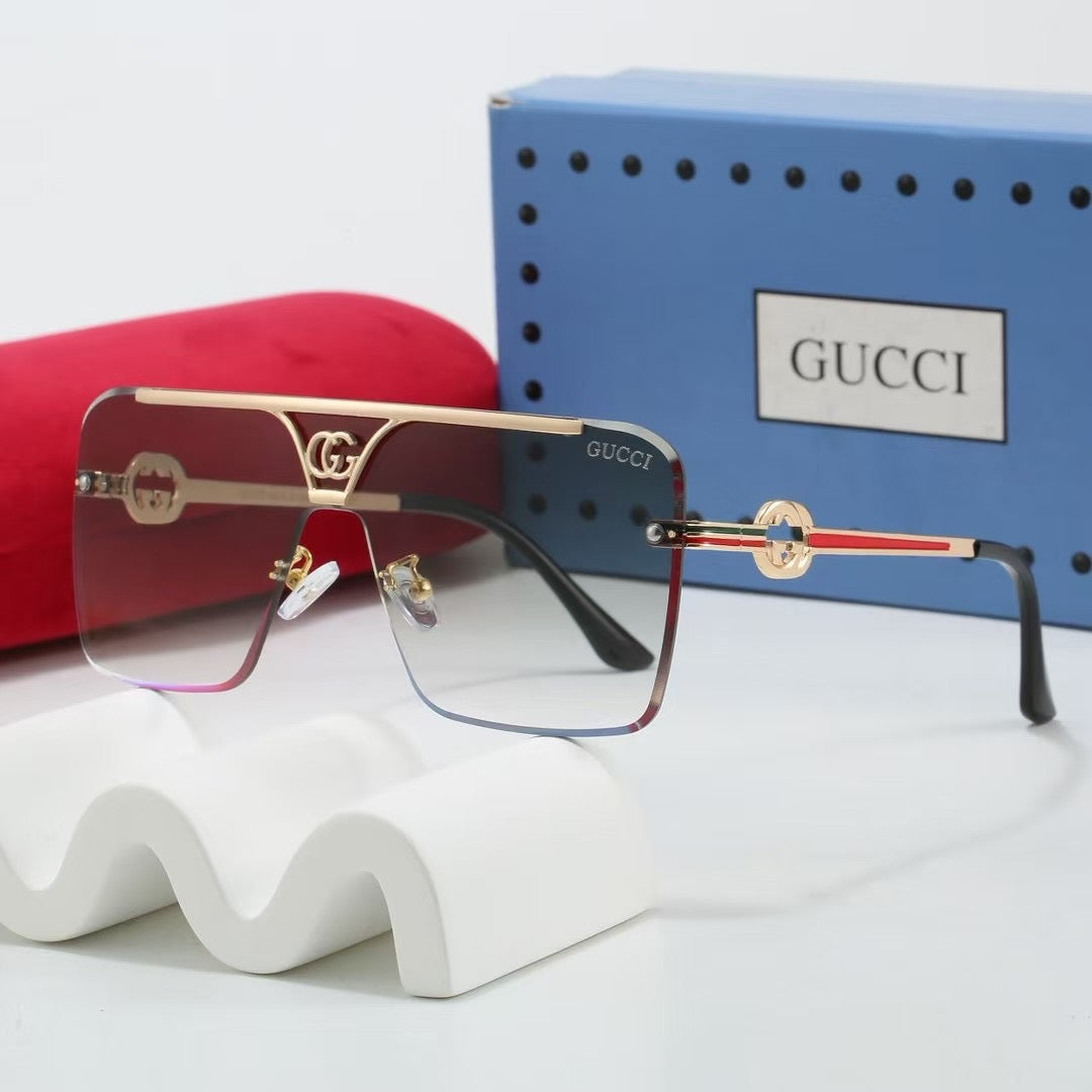 2026 7 colors square half-frame metal sunglasses