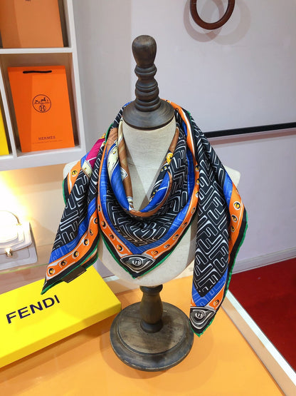 2026 Vintage Handbag Graphic Print Silk Scarf