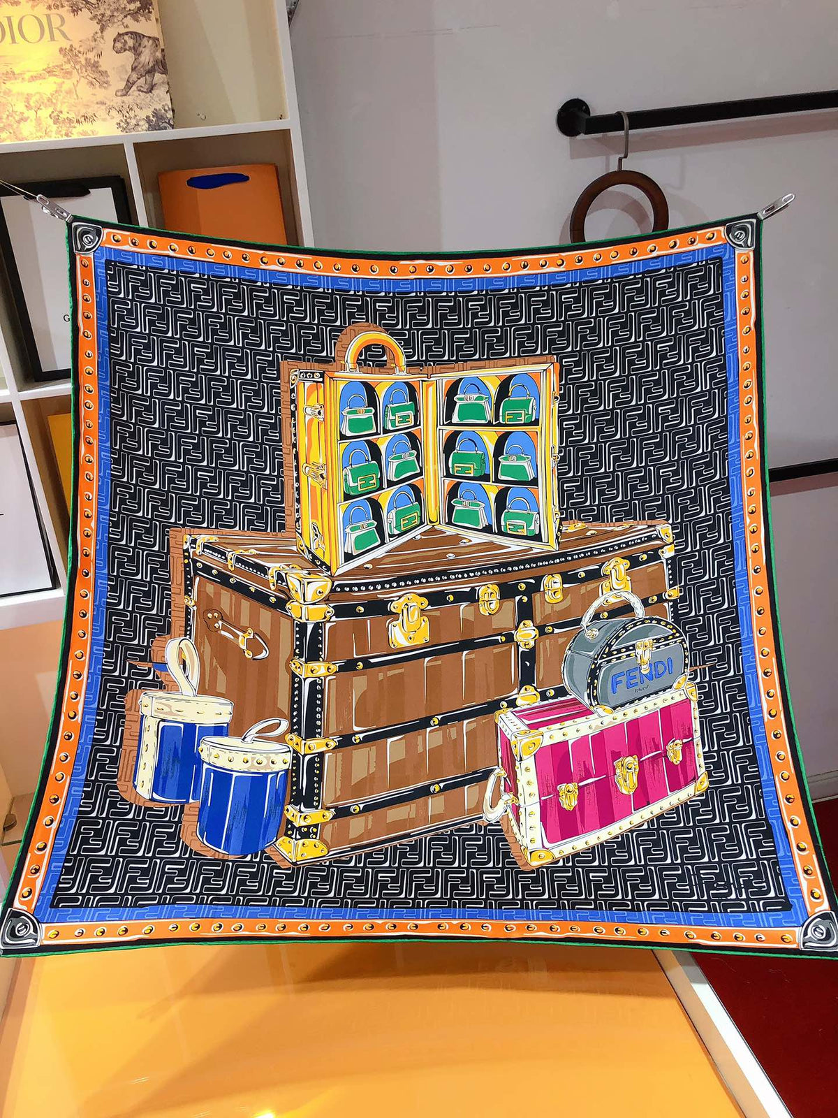 2026 Vintage Handbag Graphic Print Silk Scarf