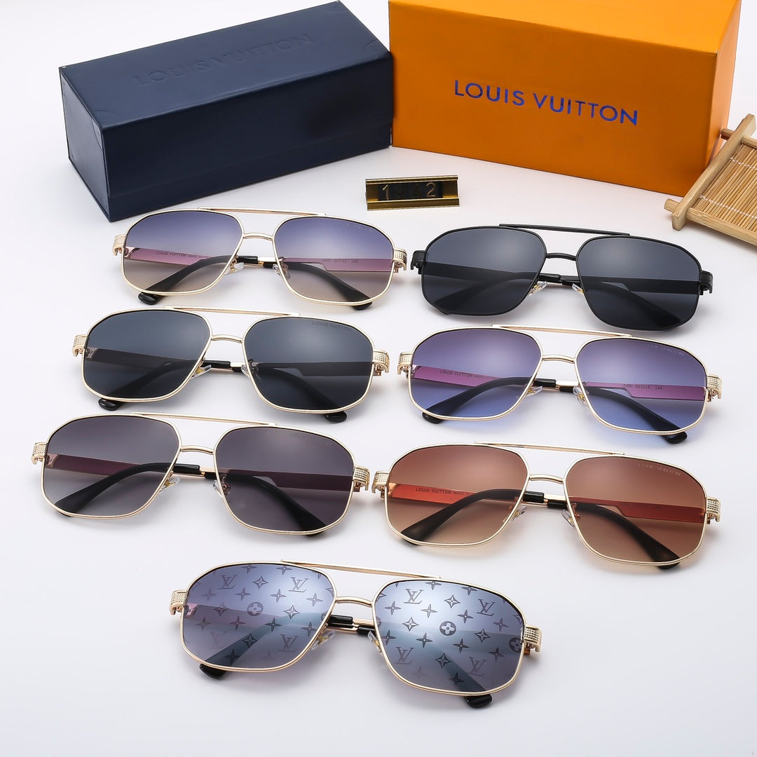 2026 Metal Double Bridge Embossed Sunglasses