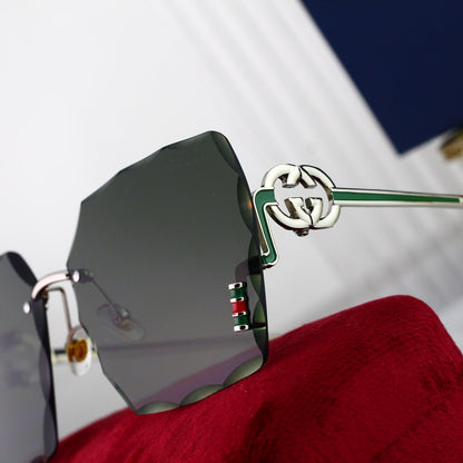 2024 Metal Logo Frameless HD Sunglasses