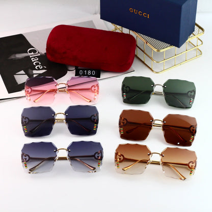 2024 Metal Logo Frameless HD Sunglasses