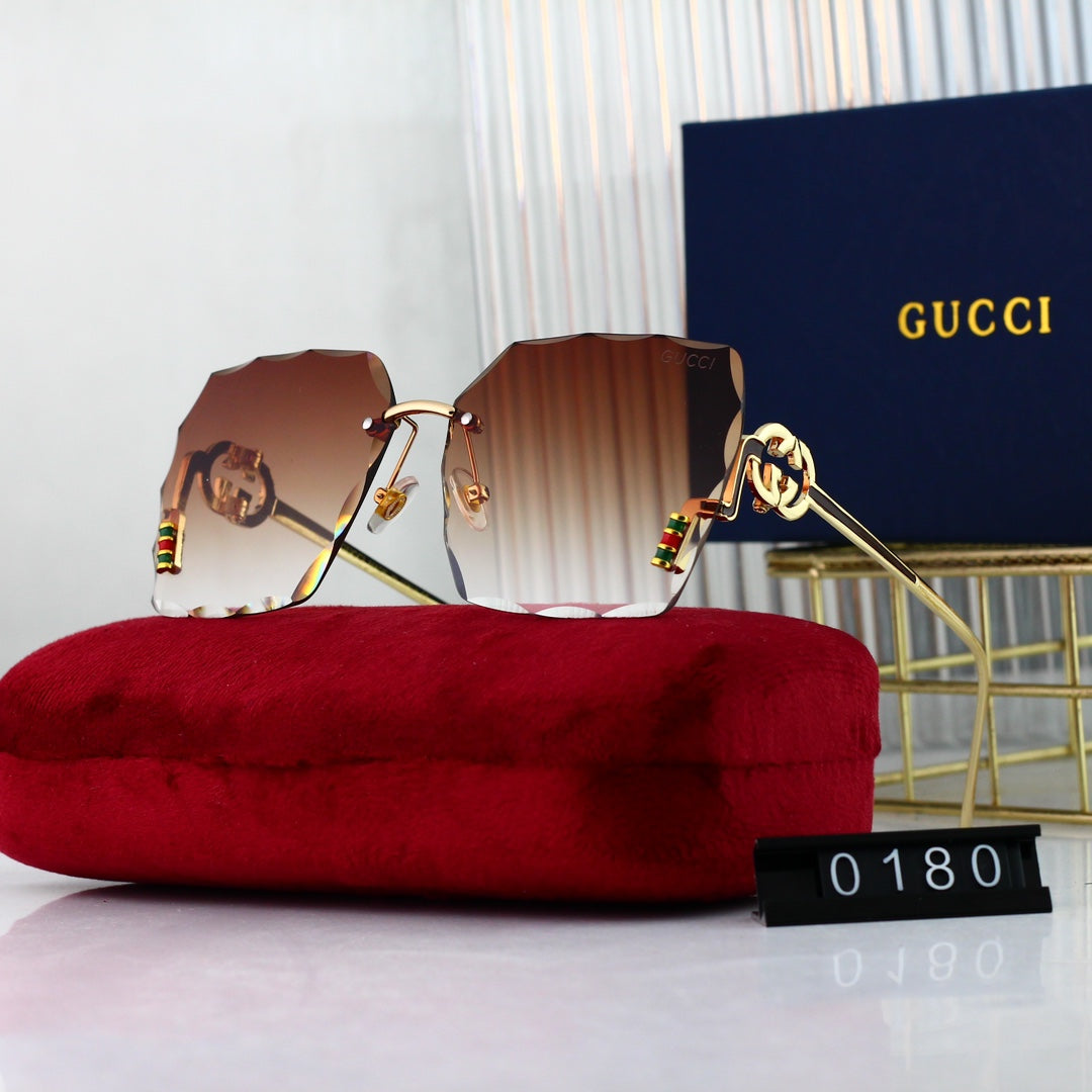 2024 Metal Logo Frameless HD Sunglasses