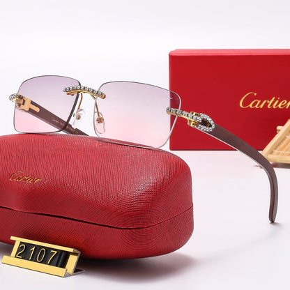 2026 6 Colors Diamond Frameless Sunglasses 2107