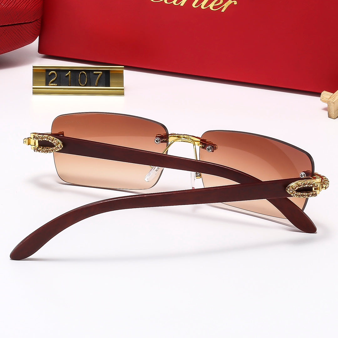 2026 6 Colors Diamond Frameless Sunglasses 2107