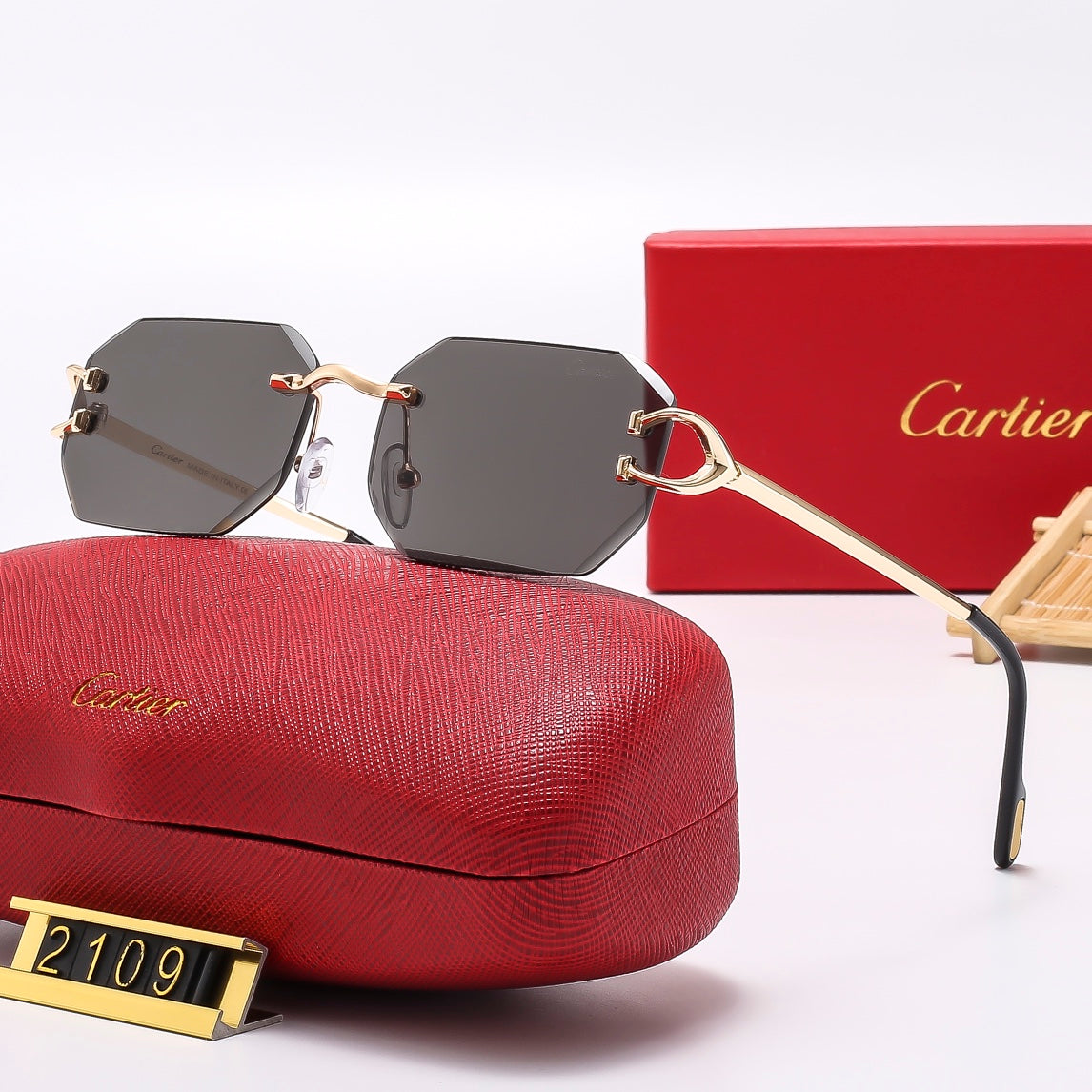 2024 5 ColorsFashion Frameless Sunglasses2109