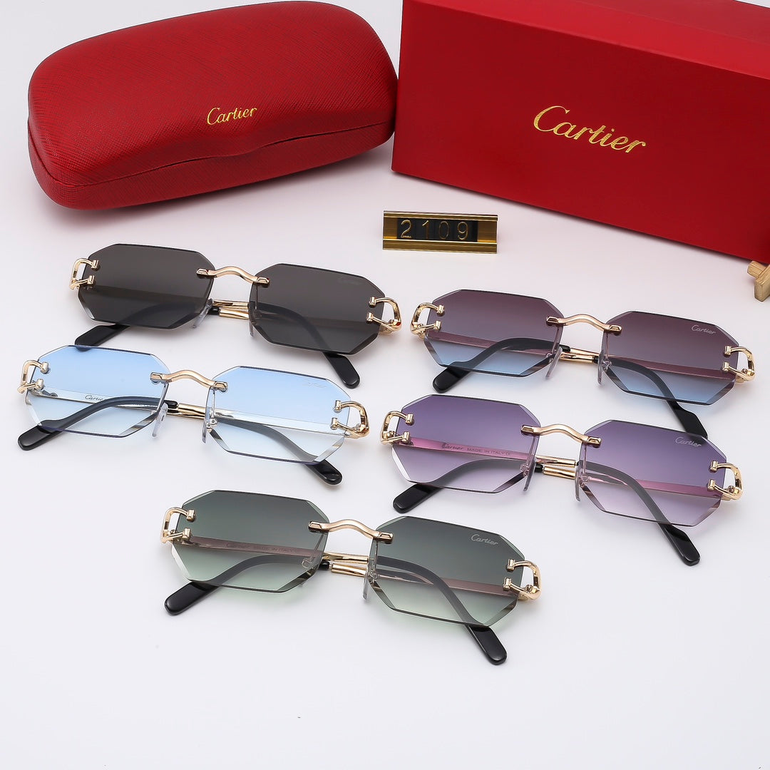 2024 5 ColorsFashion Frameless Sunglasses2109