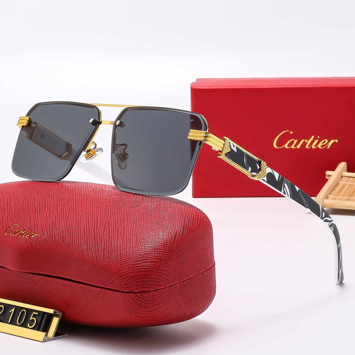 2026 Square stylish frameless sunglasses 2105