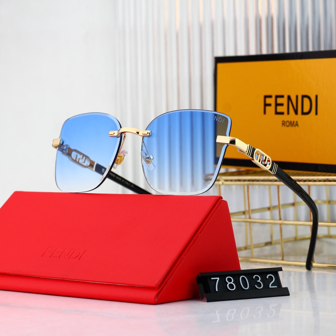 2025 Fashionable Metal Interlocking F Frame Sunglasses