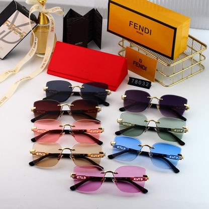 2025 Fashionable Metal Interlocking F Frame Sunglasses