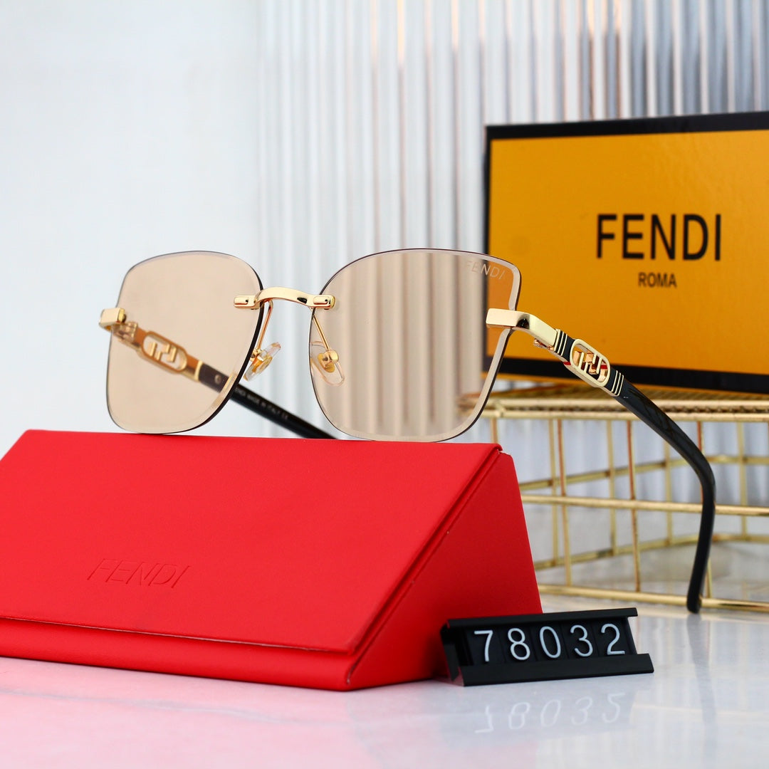 2025 Fashionable Metal Interlocking F Frame Sunglasses