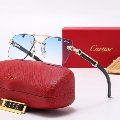 2026 Frameless leopard sunglasses 2115