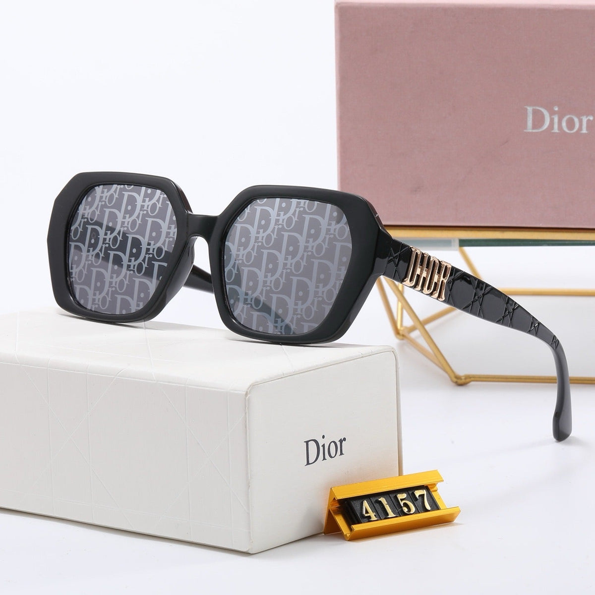 2026 Vintage Embossed Rectangular Sunglasses