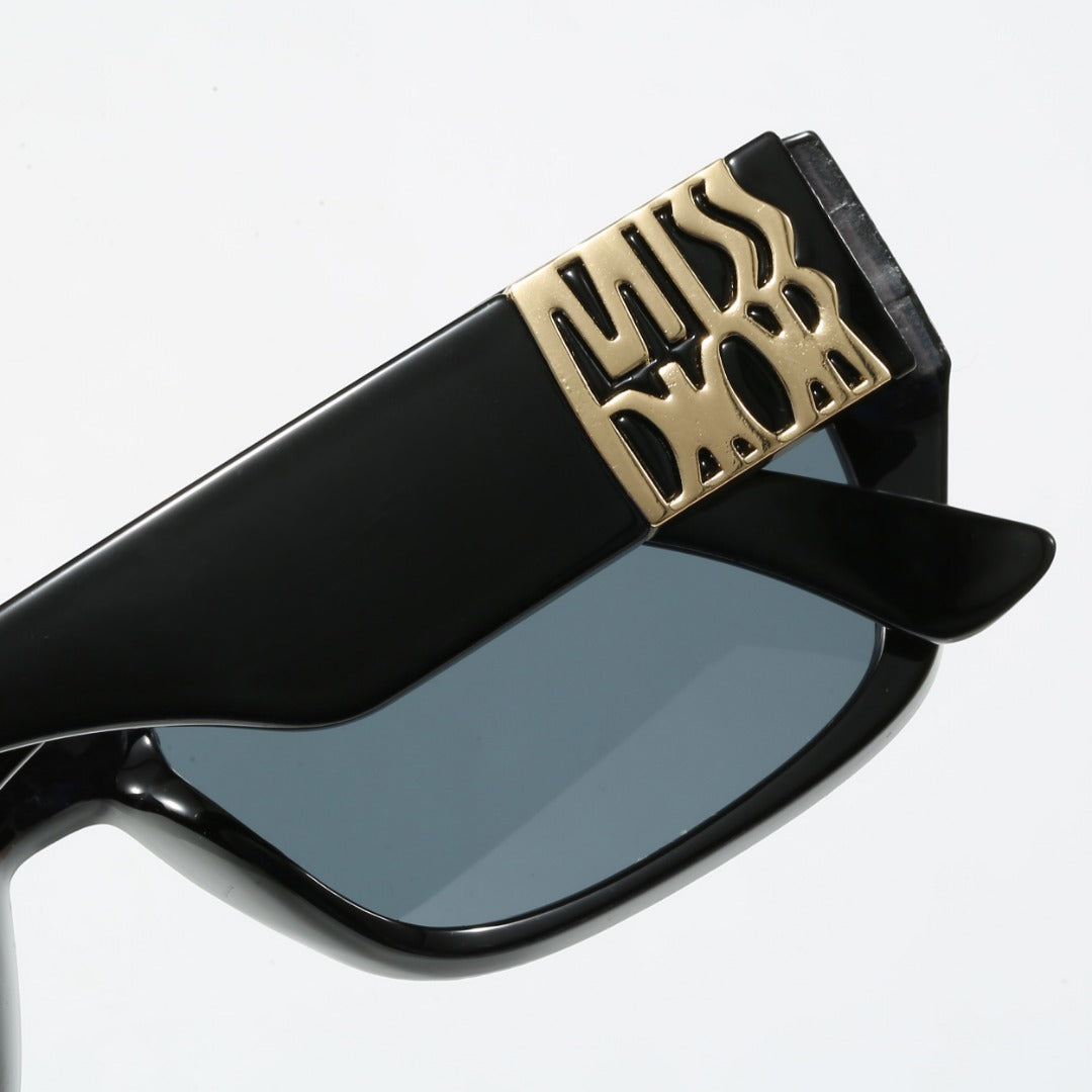 2026 Metal Signature Temples Rectangular Sunglasses