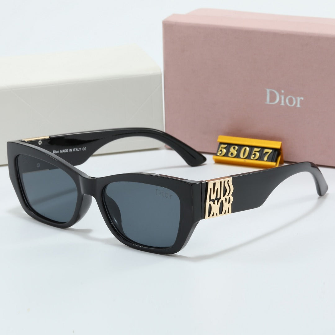 2026 Metal Signature Temples Rectangular Sunglasses