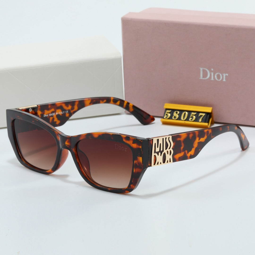 2026 Metal Signature Temples Rectangular Sunglasses