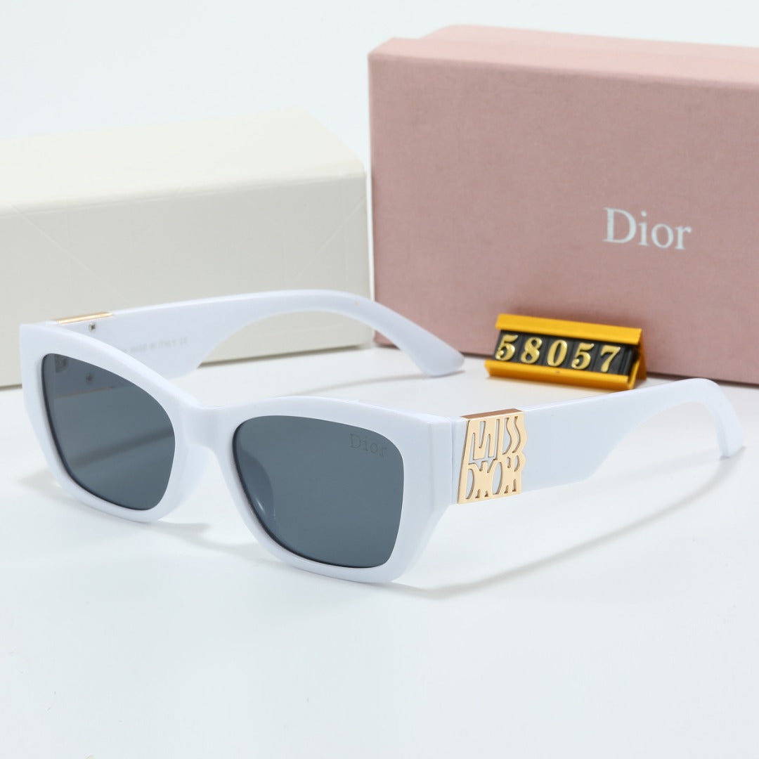 2026 Metal Signature Temples Rectangular Sunglasses