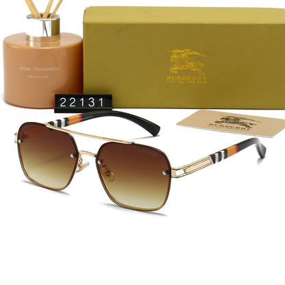 2026 Plaid Metal Frame Sunglasses