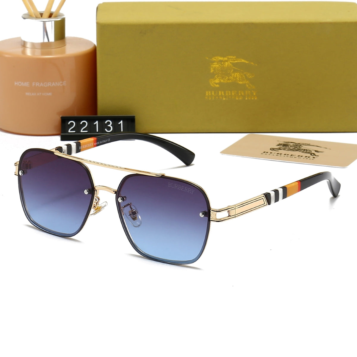 2026 Plaid Metal Frame Sunglasses
