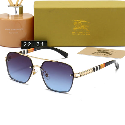 2026 Plaid Metal Frame Sunglasses