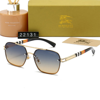 2026 Plaid Metal Frame Sunglasses