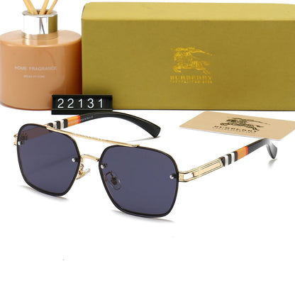 2026 Plaid Metal Frame Sunglasses
