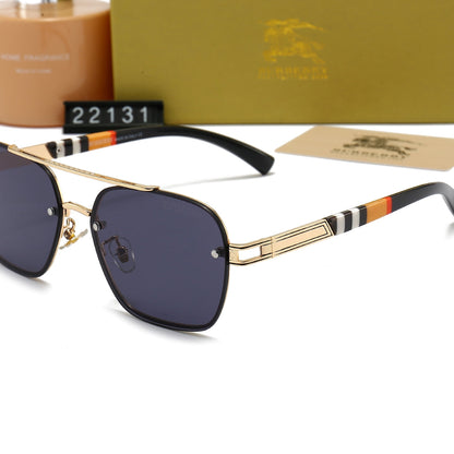 2026 Plaid Metal Frame Sunglasses