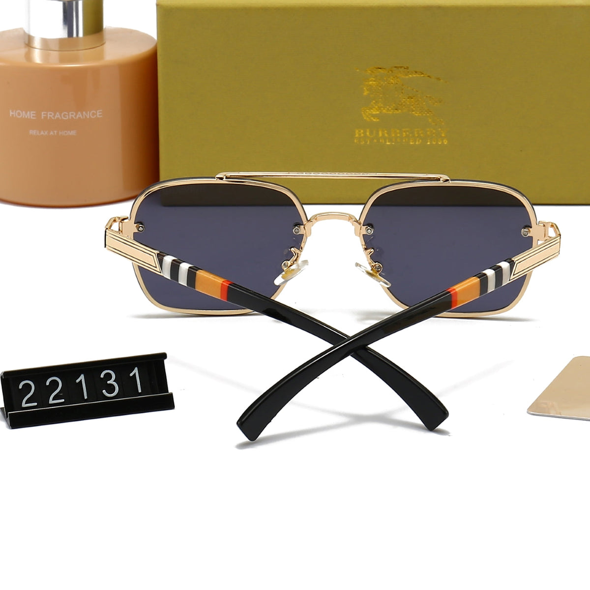 2026 Plaid Metal Frame Sunglasses
