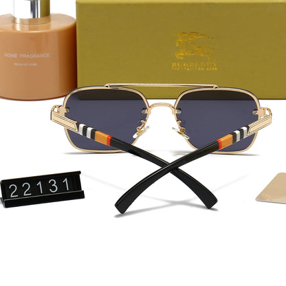 2026 Plaid Metal Frame Sunglasses