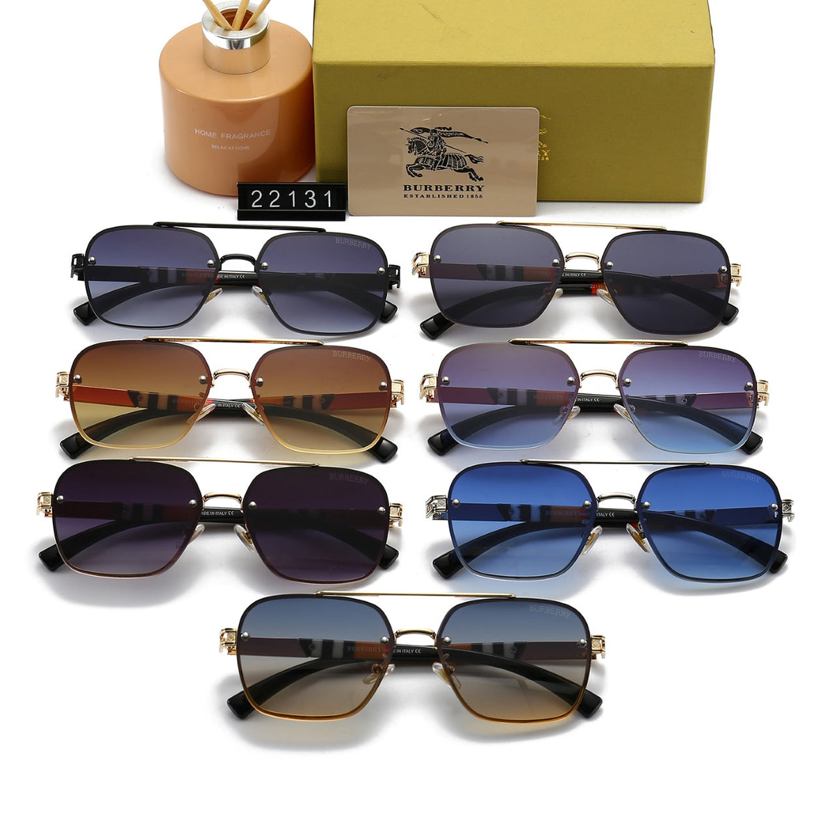 2026 Plaid Metal Frame Sunglasses