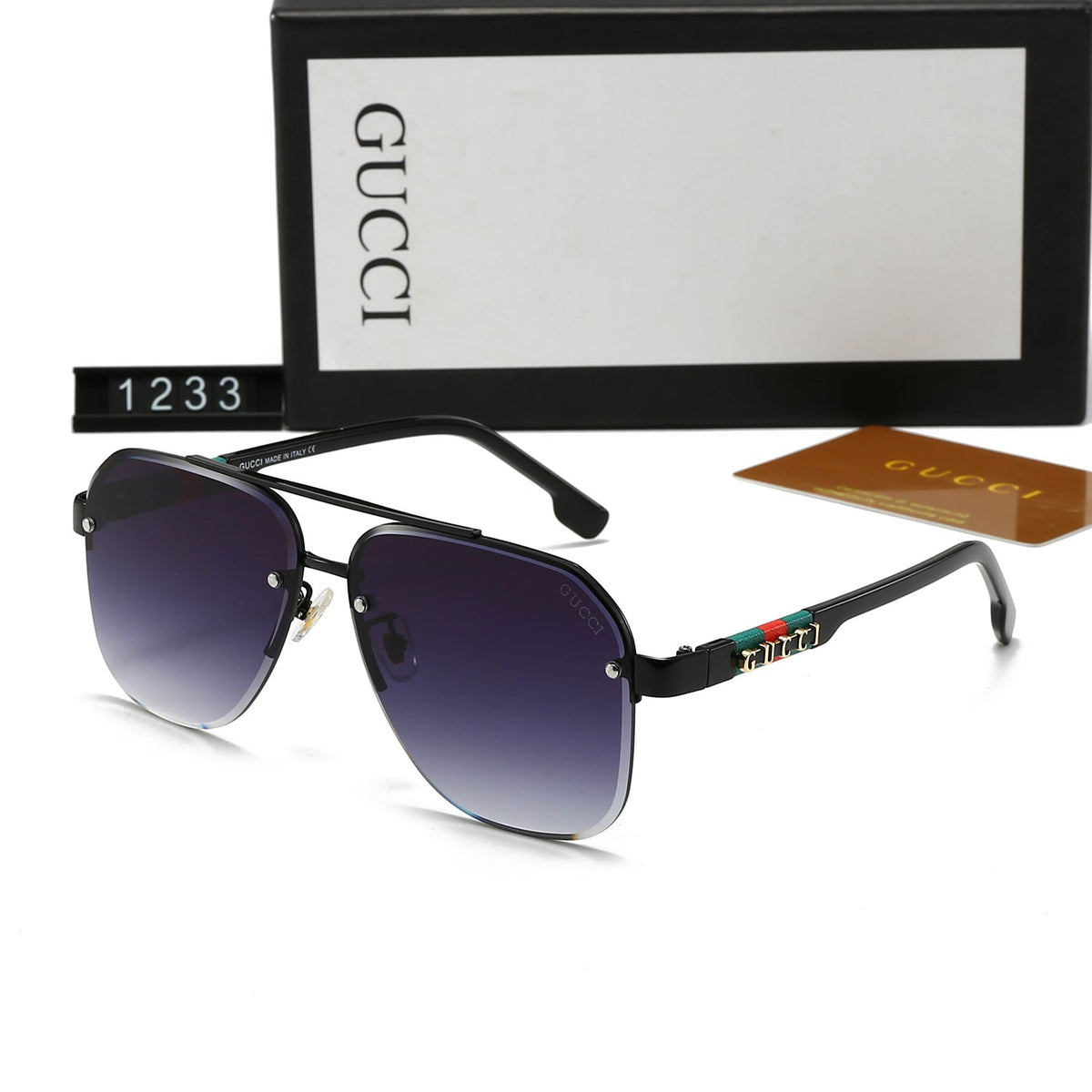 2026 Unisex Double Bridge Letters Metal Sunglasses