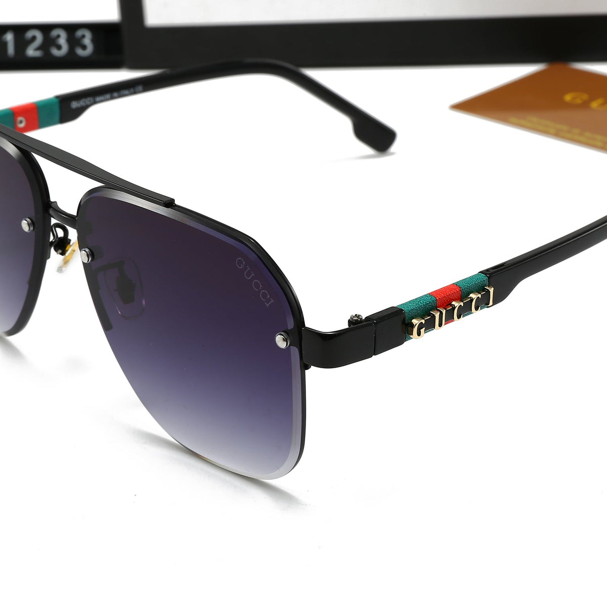 2026 Unisex Double Bridge Letters Metal Sunglasses